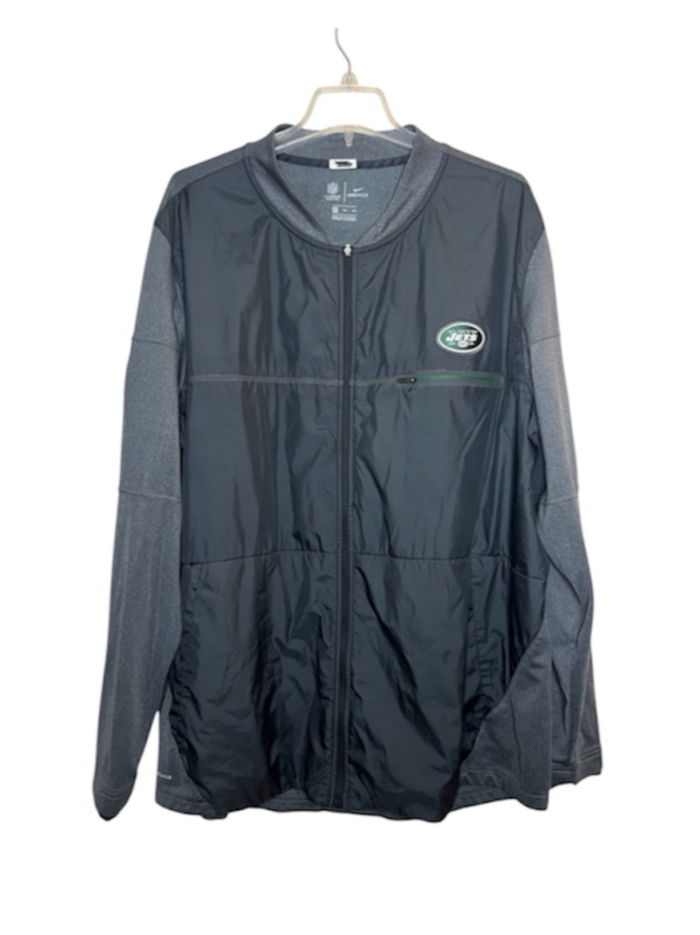 Nike Shield New York Jets NFL Gray Full Zip Jacket Size XXL